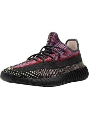 Adidas Yeezy 350 V2 Multicolor Knit Athletic Sneaker Black, Red & Green size 8